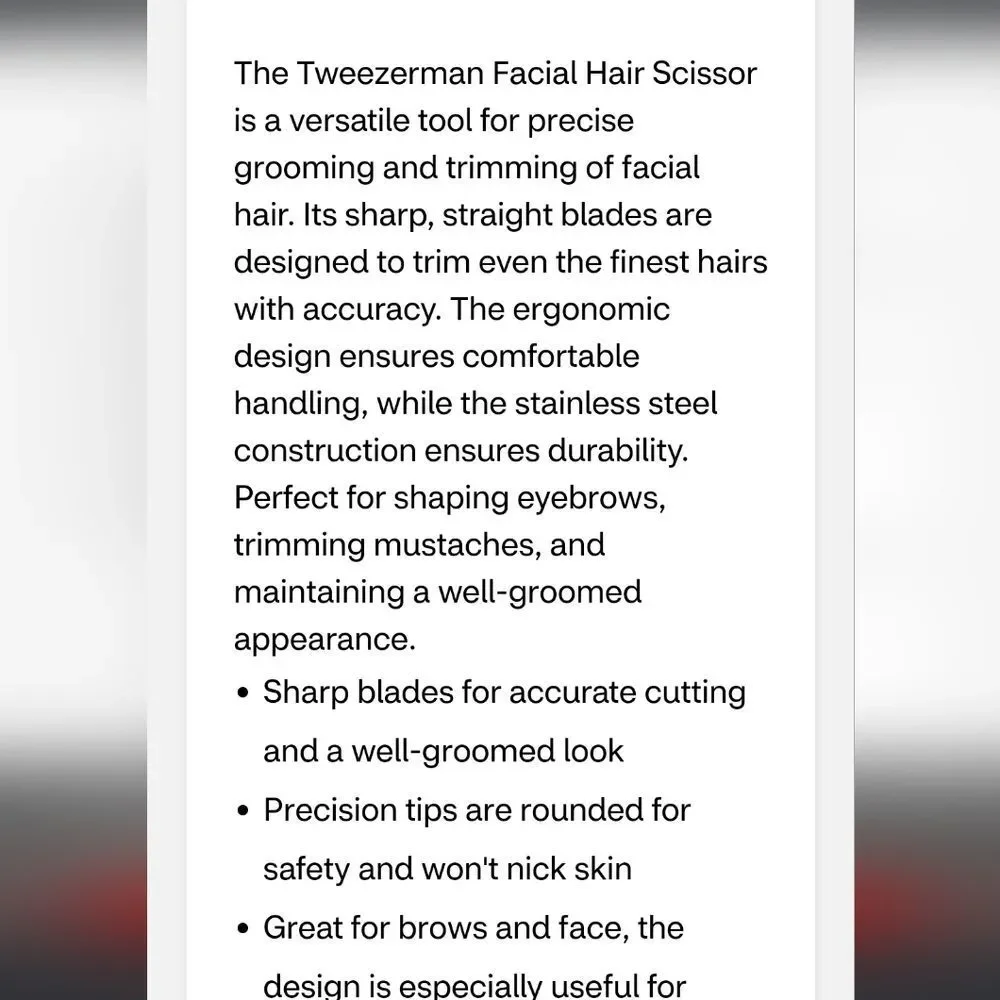 Tweezerman Facial Hair‎ Scissors